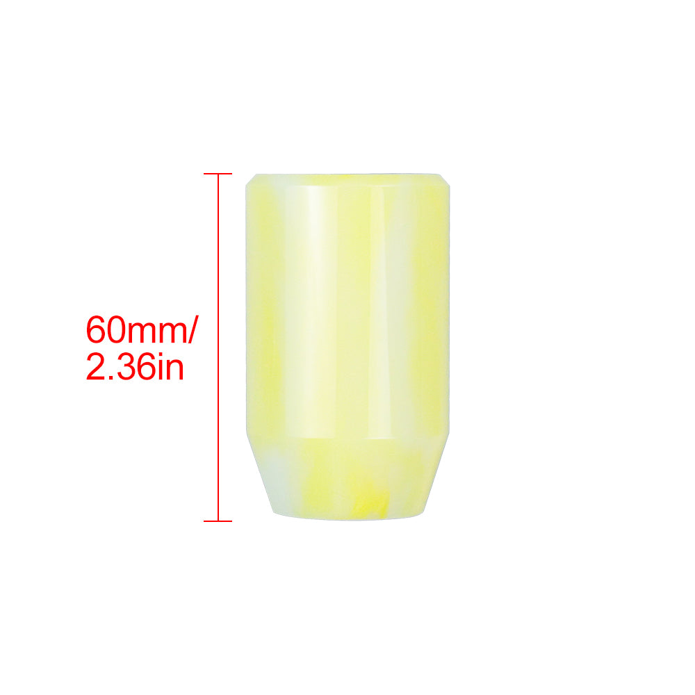 Brand New JDM Universal Yellow 6CM Marble Style Stick Manual Gear Shift Knob Shifter M8 M10 M12