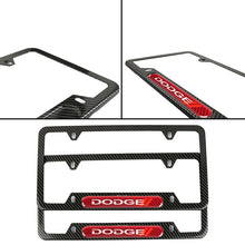 Load image into Gallery viewer, Brand New Universal 2PCS Dodge Carbon Fiber Look Metal License Plate Frame