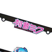 Load image into Gallery viewer, Brand New Universal 2PCS Anime Hatsune Miku ABS Plastic Black License Plate Frame