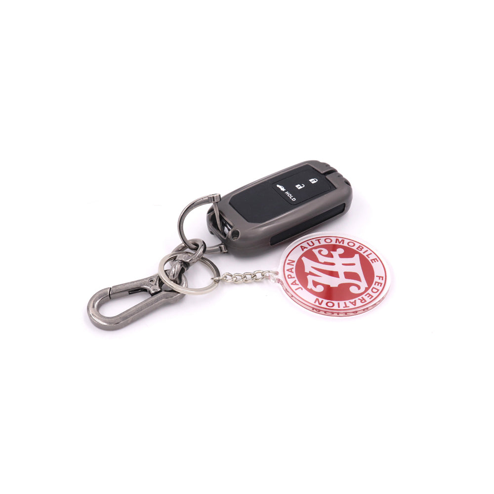 BRAND NEW RED JAF JAPAN AUTOMOBILE FEDERATION KEYCHAIN JDM Racing Car Styling Keychain Drift Key Phone Holder