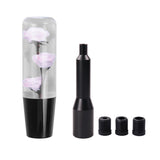 Brand New JDM 15CM Pink Real Flowers Manuel Gear Stick Shift Knob M8 M10 M12 & Black Shifter Extender Extension