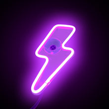 Load image into Gallery viewer, BRAND NEW UNIVERSAL LIGHTING SHAPED PURPLE LED Neon Flash Light Car Window Glow Electric Remote Control Lamp