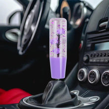 Load image into Gallery viewer, Brand New Universal 150mm Sakura Purple Glitter Rose Flowers Manual Car Gear Stick Shift Knob M8 M10 M12