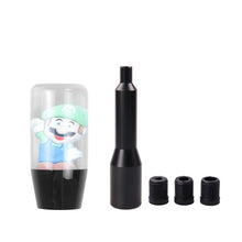 Load image into Gallery viewer, Brand New Universal Acrylic Clear Crystal Super Mario Bros Luigi Manuel Gear Stick Shift Knob M8 M10 M12 &amp; Black Shifter Extender Extension