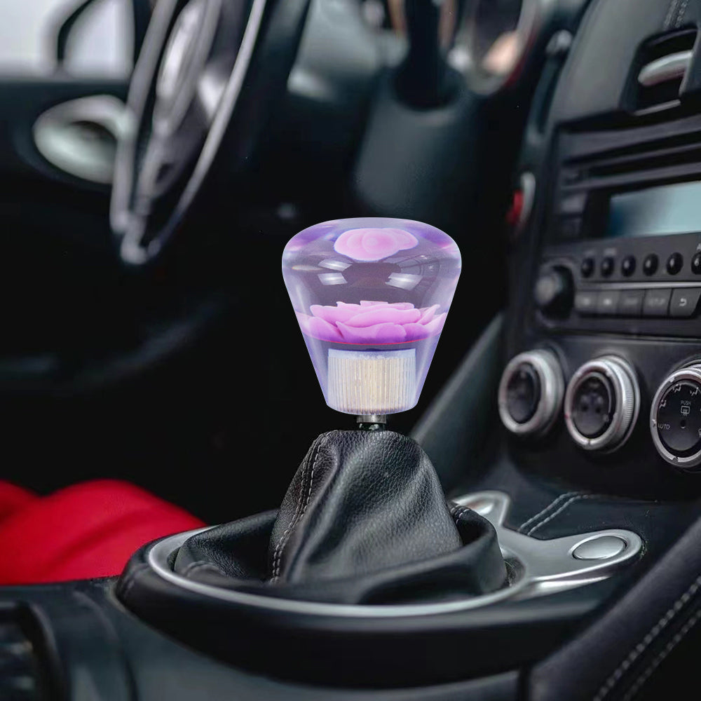 BRAND NEW JDM 50MM Universal Diamond Flower Purple Crystal Manual Gear Stick Shift Knob Shifter M8 M10 M12