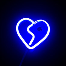 Load image into Gallery viewer, BRAND NEW UNIVERSAL BROKEN LOVE HEART BLUE LED Neon Flash Light Car Window Glow Electric Remote Control Lamp