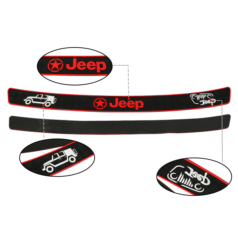 Brand New Jeep Rubber Anti-Scratch Rear Guard Bumper Protector Trim Trunk Sill Cover