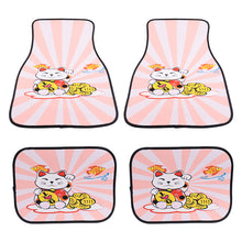 Load image into Gallery viewer, Brand New 4PCS UNIVERSAL LUCKY FORTUNE CAT Fabric Car Floor Mats Interior Carpets