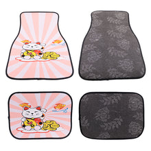 Load image into Gallery viewer, Brand New 4PCS UNIVERSAL LUCKY FORTUNE CAT Fabric Car Floor Mats Interior Carpets