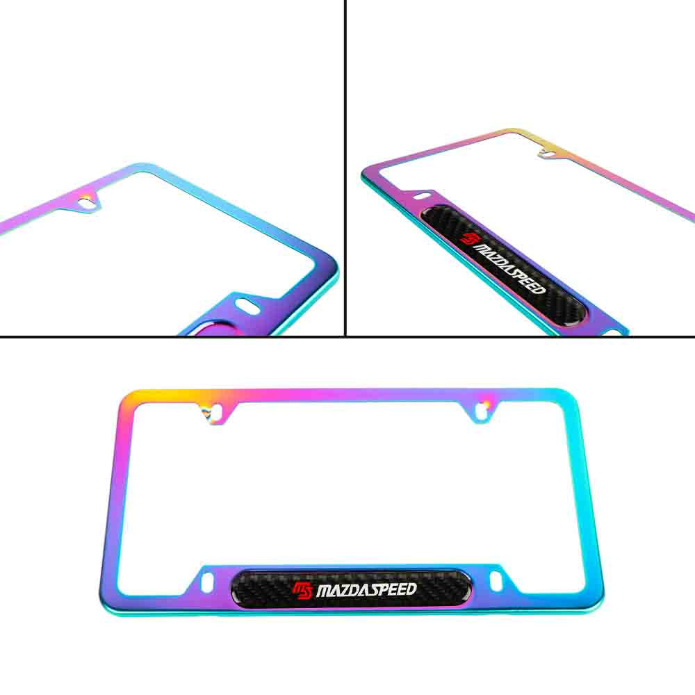 Brand New Universal 1PCS Mazdaspeed Neo Chrome Metal License Plate Frame