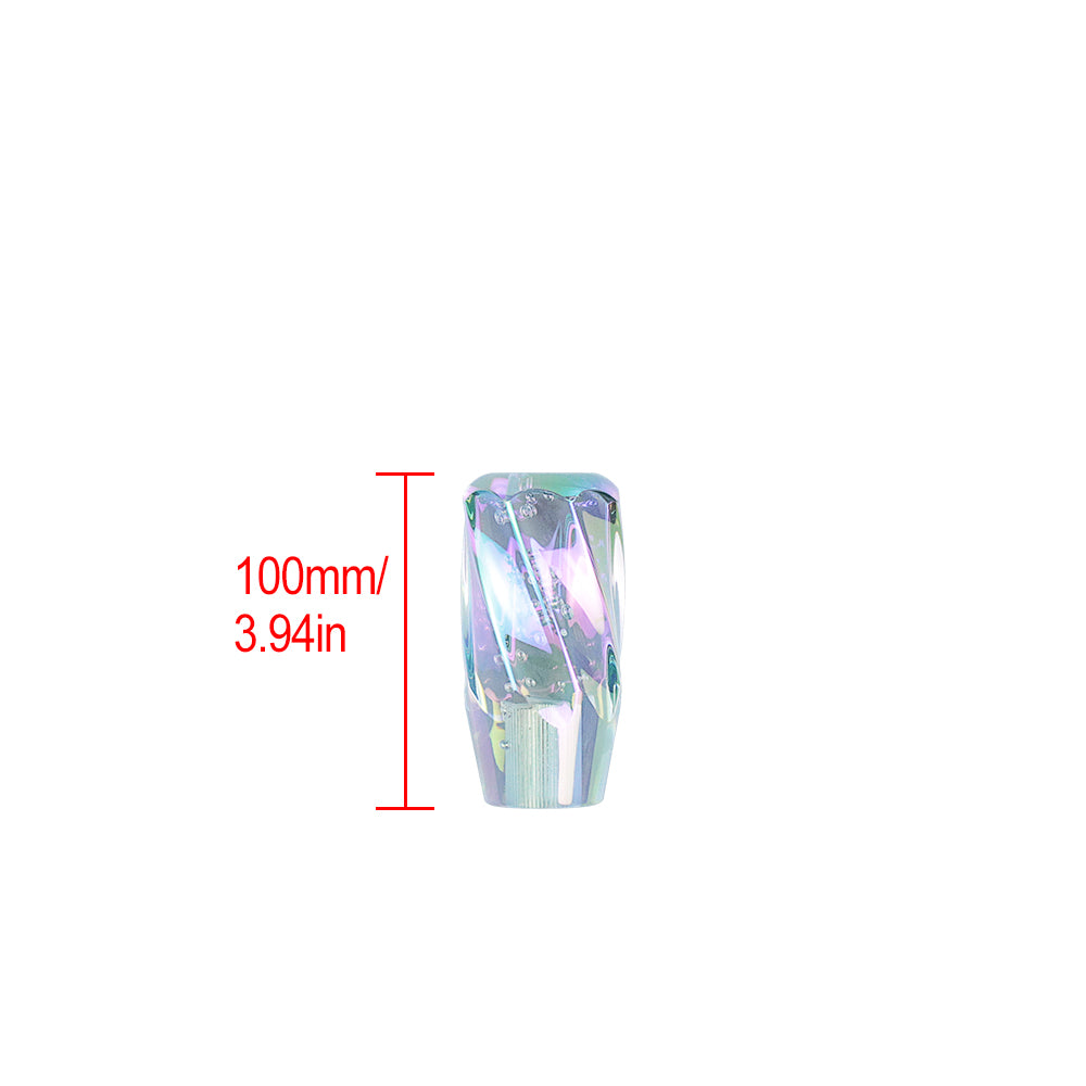 Brand New Universal 10CM VIP 100mm Transparent Manual Neo Chrome Twist Crystal Bubble Racing Gear Shift Knob