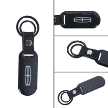 Load image into Gallery viewer, Brand New Universal 100% Real Carbon Fiber Keychain Key Ring For Lincoln