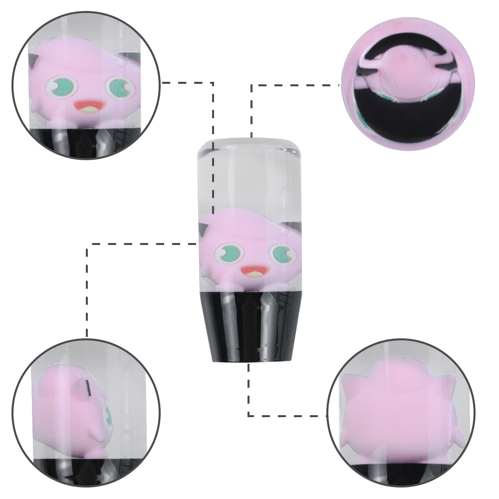 Brand New 1PCS Universal 10CM JDM Clear Pokemon JigglyPuff Manual Car Black Base Racing Stick Shift Knob M8 M10 M12