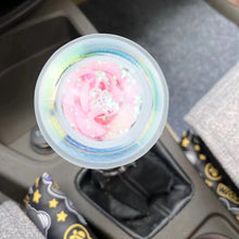 Load image into Gallery viewer, Brand New Universal Acrylic Clear Crystal Pink Rose Flower Ball Gear Shift Knob Manual M8 M10 M12