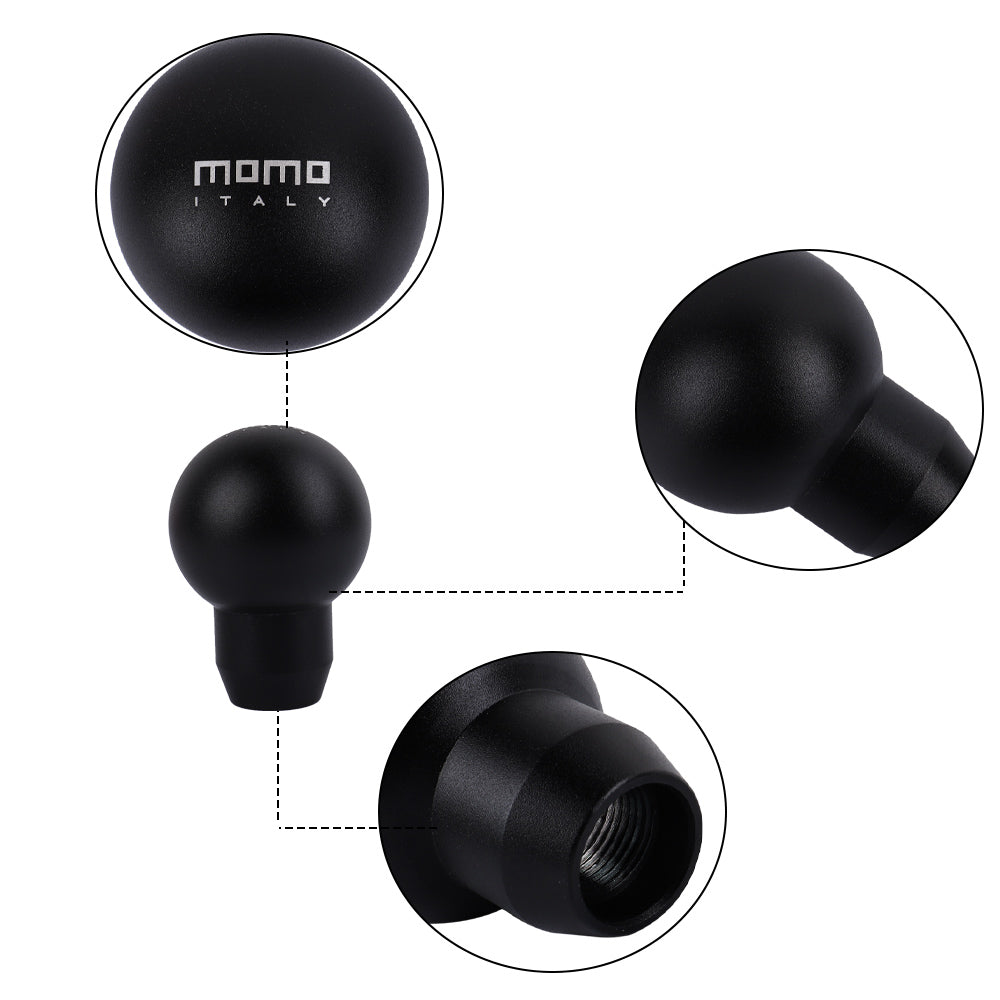 BRAND NEW UNIVERSAL MOMO Racing Universal Black Aluminum Round Shift Knob Lever Knob M8 M10 M12