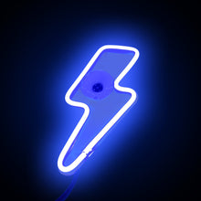 Load image into Gallery viewer, BRAND NEW UNIVERSAL LIGHTING SHAPED BLUE LED Neon Flash Light Car Window Glow Electric Remote Control Lamp