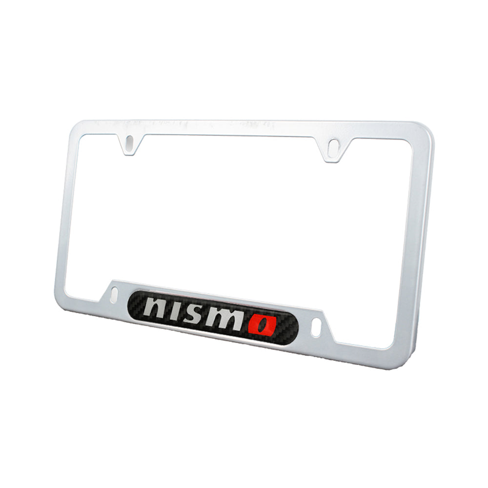 Brand New Universal 2PCS NISMO Silver Metal License Plate Frame