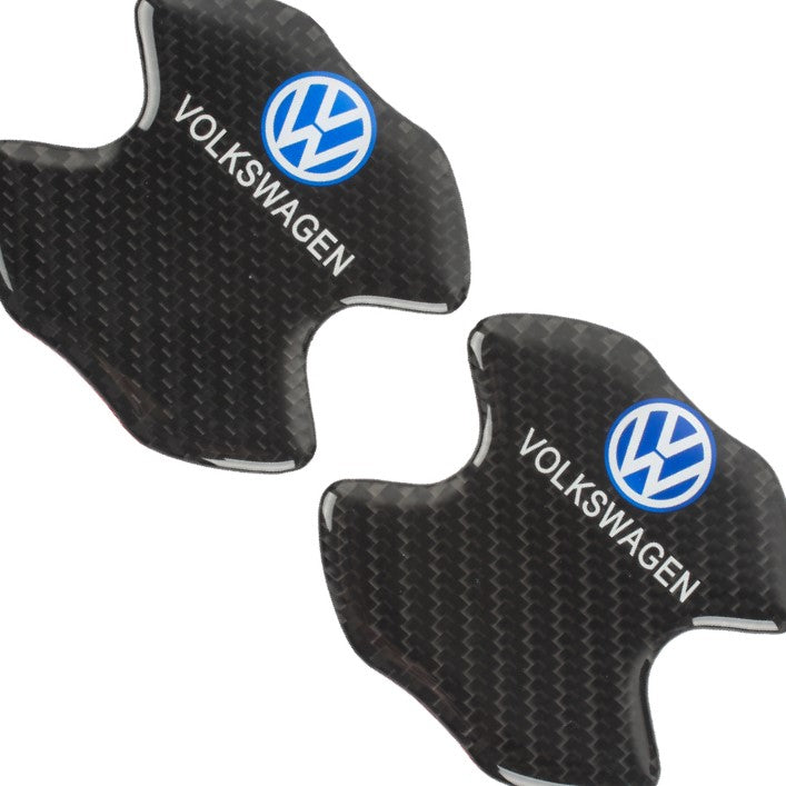 BRAND NEW UNIVERSAL 2PCS VOLKSWAGEN REAL CARBON FIBER ANTI-SCRATCH DOOR HANDLE PROTECTOR