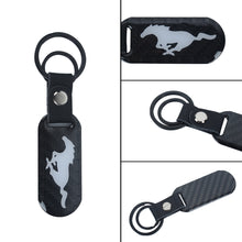 Load image into Gallery viewer, Brand New Universal 100% Real Carbon Fiber Keychain Key Ring For Mustang