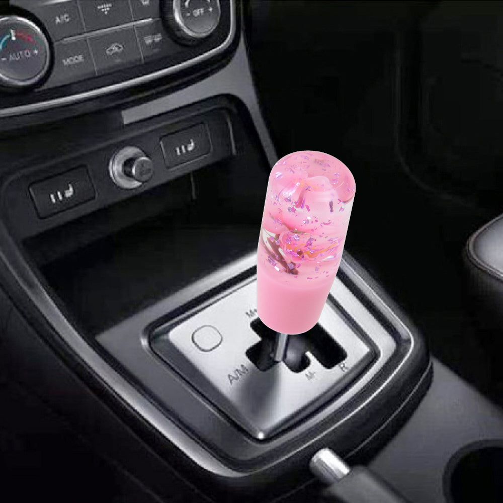 Brand New Universal 100mm Sakura Pink Glitter Rose Flowers Manual Car Gear Stick Shift Knob M8 M10 M12