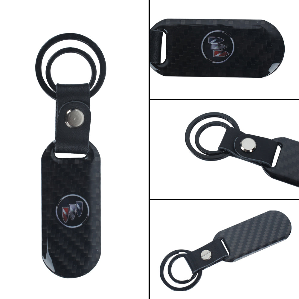 Brand New Universal 100% Real Carbon Fiber Keychain Key Ring For Buick