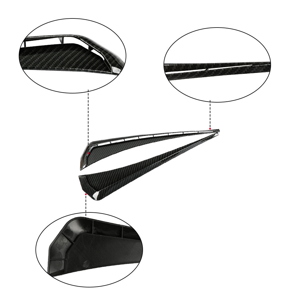 Brand New Universal Carbon Fiber Look Style ABS Side Fender Vent Air Wing Cover Trim For 2016-2023 Honda Civic