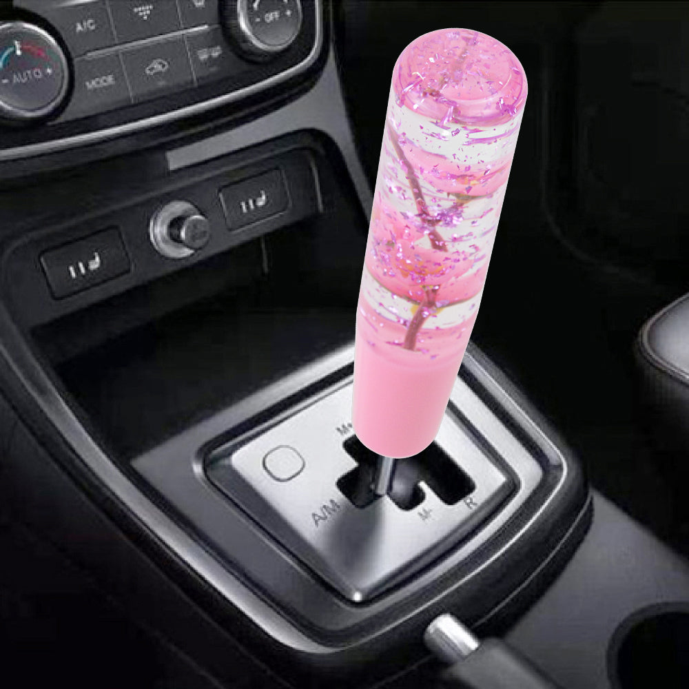 Brand New Universal 200mm Sakura Pink Glitter Rose Flowers Manual Car Gear Stick Shift Knob M8 M10 M12