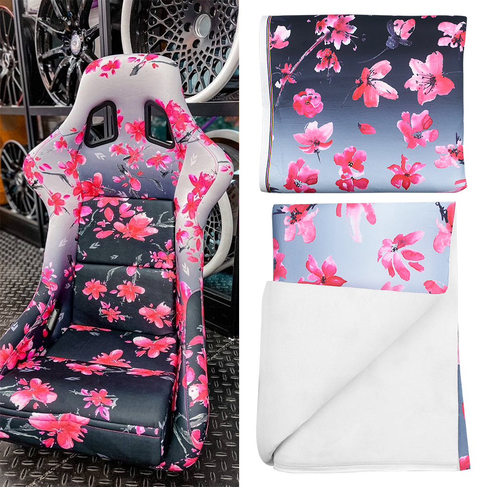 BRAND NEW FULL JDM SAKURA FLOWER BLOSSOM Fabric Cloth For Car Seat Panel Armrest Decoration 1M×1.62M