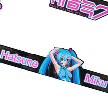 Load image into Gallery viewer, Brand New Universal 2PCS Anime Hatsune Miku ABS Plastic Black License Plate Frame