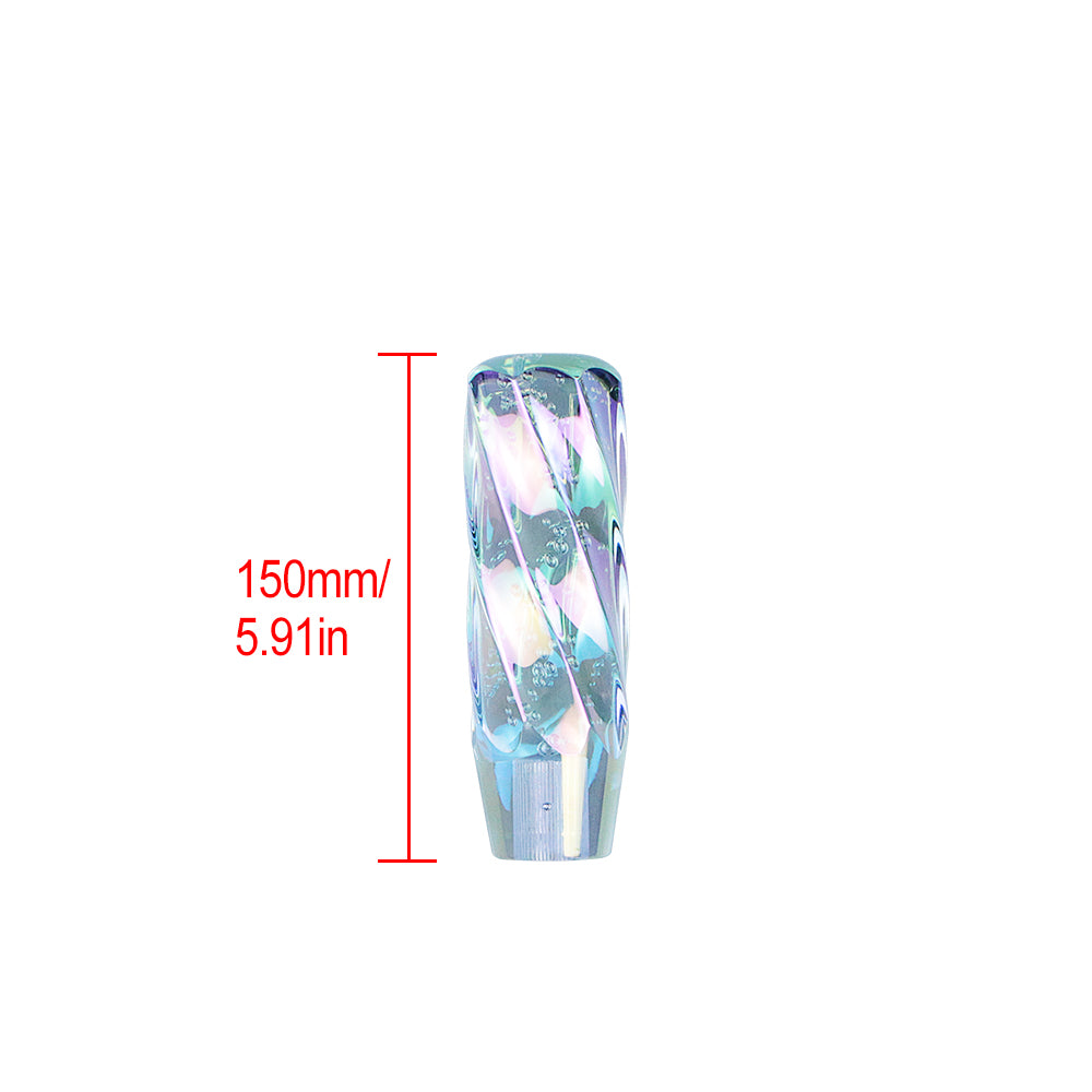 Brand New Universal 15CM VIP 150mm Transparent Manual Neo Chrome Twist Crystal Bubble Racing Gear Shift Knob