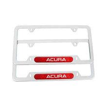 Load image into Gallery viewer, Brand New Universal 2PCS ACURA Silver Metal License Plate Frame