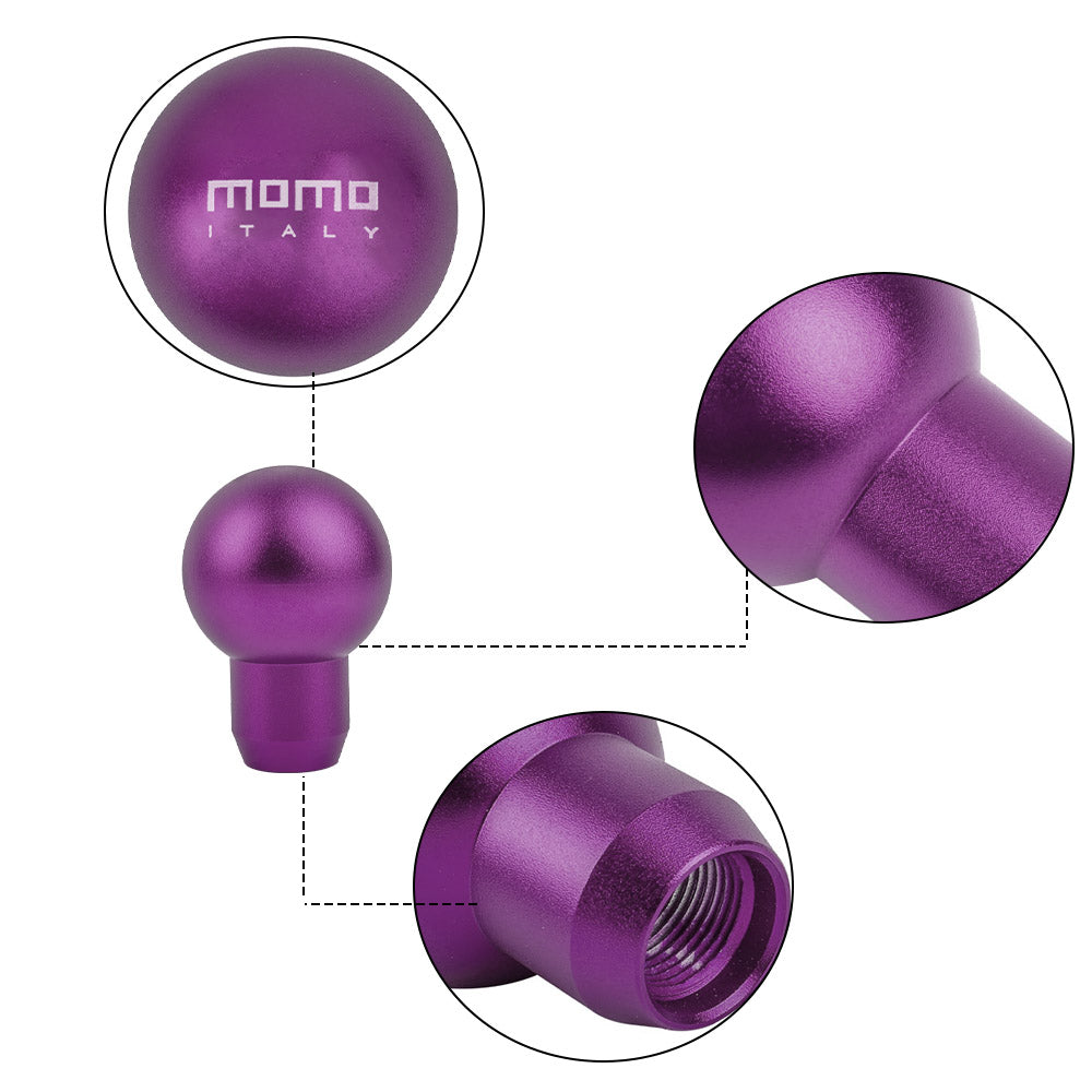 BRAND NEW UNIVERSAL MOMO Racing Universal Purple Aluminum Round Shift Knob Lever Knob M8 M10 M12