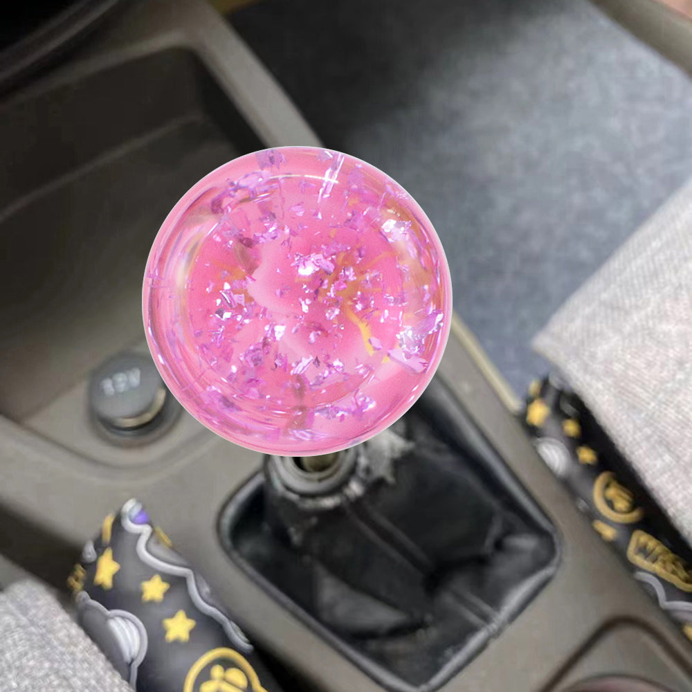 Brand New Glitter Pink Rose Flower Stick Shift Knob Automatic Gear Shifter