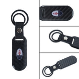 Brand New Universal 100% Real Carbon Fiber Keychain Key Ring For Maserati