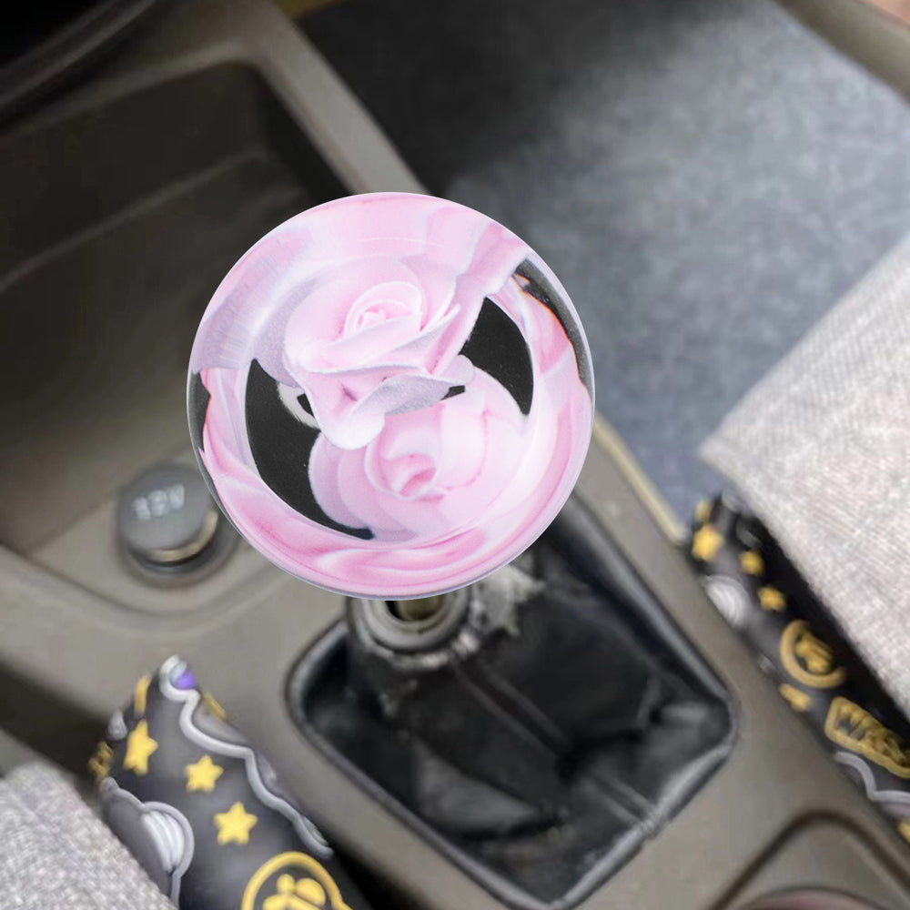 Brand New Universal JDM Crystal Rose Flowers Pink Automatic Car Gear Shift Knob Shifter