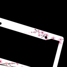 Load image into Gallery viewer, Brand New Universal 1PCS Sakura JDM Flower ABS Plastic White License Plate Frame