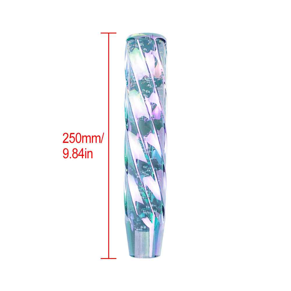 Brand New Universal 25CM VIP 250mm Transparent Manual Neo Chrome Twist Crystal Bubble Racing Gear Shift Knob