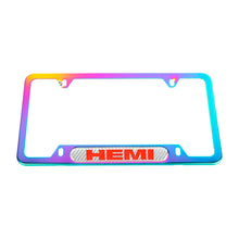 Load image into Gallery viewer, Brand New Universal 1PCS HEMI Neo Chrome Metal License Plate Frame