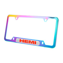 Load image into Gallery viewer, Brand New Universal 1PCS HEMI Neo Chrome Metal License Plate Frame