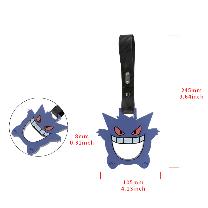 Brand New Anime GENGAR JDM TSURIKAWA Ring Subway Train Bus Handle Carbon Fiber Strap Charm Drift