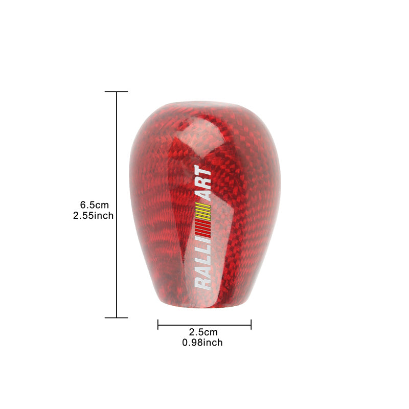 Brand New Universal Ralliart Red Real Carbon Fiber Manual Gear Stick Shift Knob Shifter M8 M10 M12