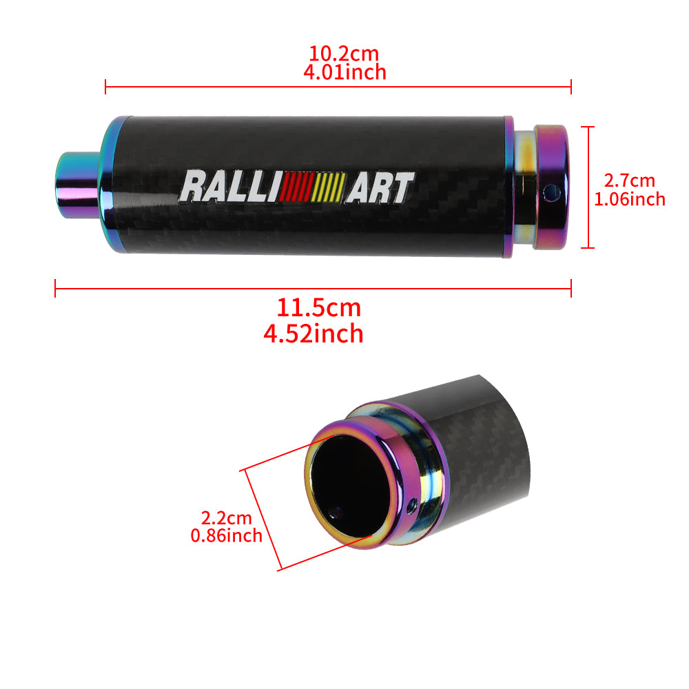 BRAND NEW UNIVERSAL 1PCS RALLIART Real Carbon Fiber Car Aluminum Neo Chrome Handle Hand Brake Sleeve Protector Fitment Cover