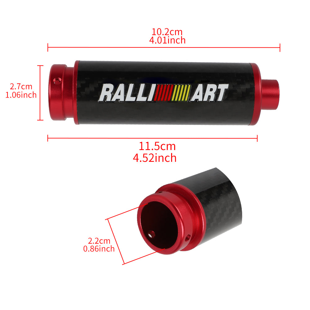 BRAND NEW UNIVERSAL 1PCS RALLIART Real Carbon Fiber Car Aluminum Red Handle Hand Brake Sleeve Protector Fitment Cover