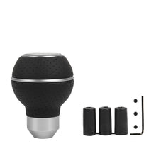 Load image into Gallery viewer, Brand New Universal Leather Ralliart Silver &amp; Black Ball Manual Car Gear Shift Knob MT Manual Shifter M8 M10 M12