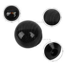 Load image into Gallery viewer, Brand New Universal Ralliart Car Gear Shift Knob Round Ball Shape Black Real Carbon Fiber M8 M10 M12