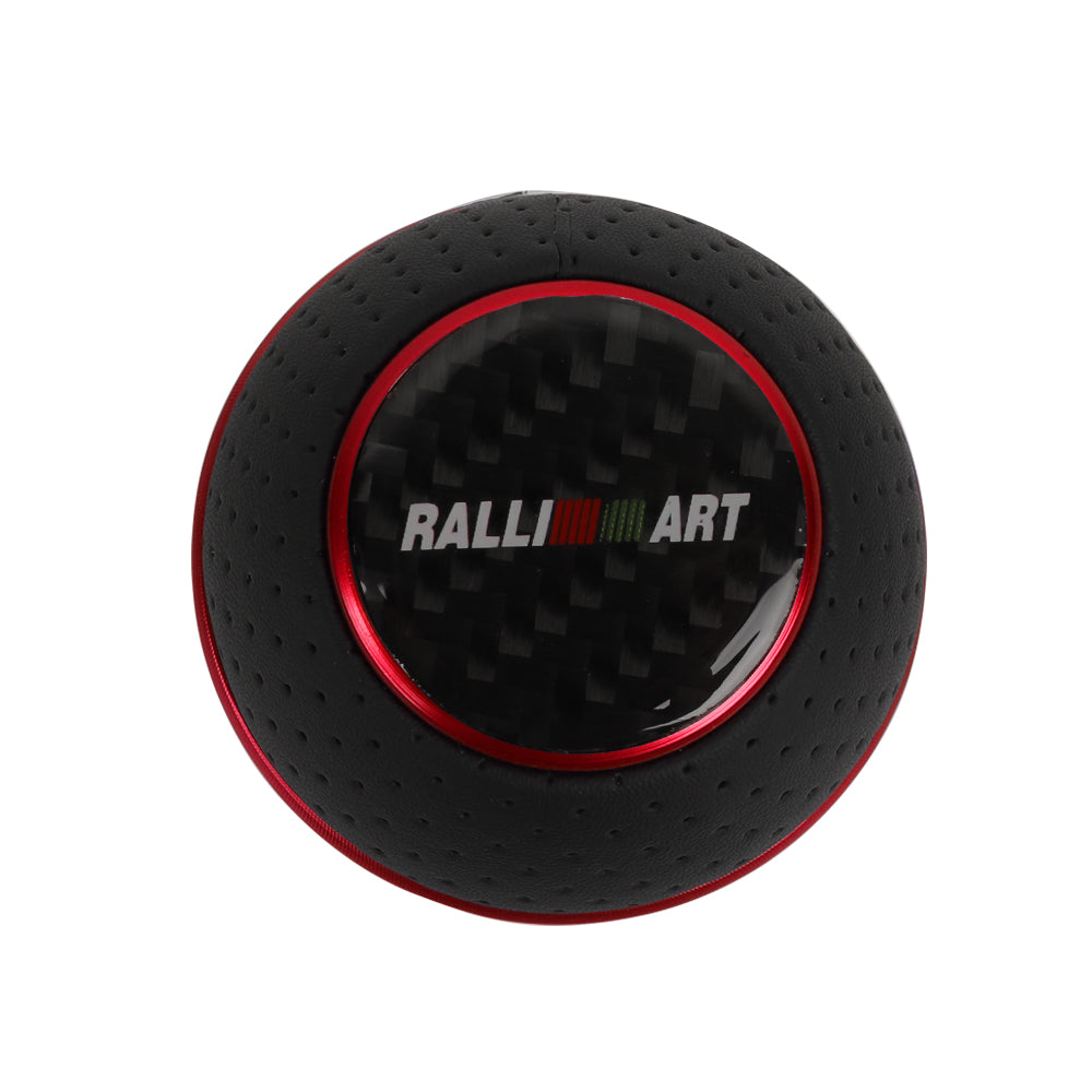 Brand New Universal Leather Ralliart Red & Black Ball Manual Car Gear Shift Knob MT Manual Shifter M8 M10 M12