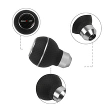 Load image into Gallery viewer, Brand New Universal Leather Ralliart Silver &amp; Black Ball Manual Car Gear Shift Knob MT Manual Shifter M8 M10 M12