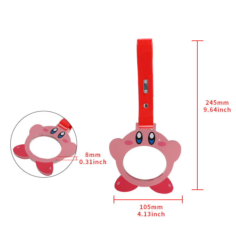 Brand New Anime Kirby JDM TSURIKAWA Ring Subway Train Bus Handle Red Strap Charm Drift