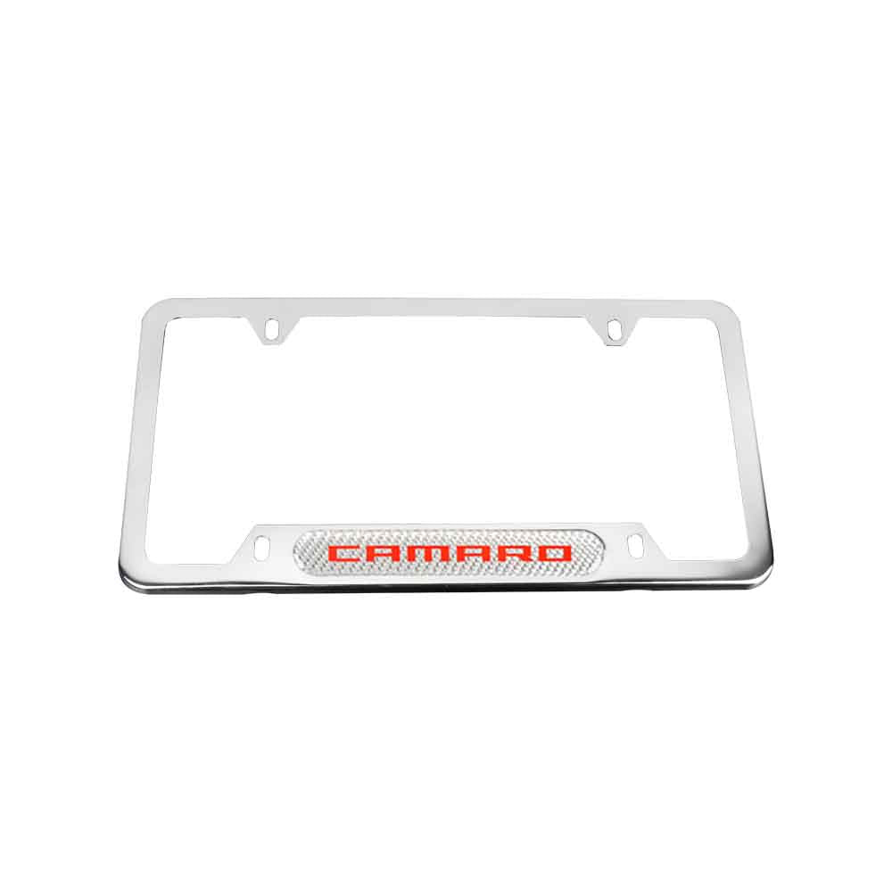 Brand New Universal 2PCS Camaro Chrome Metal License Plate Frame