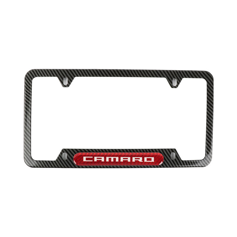 Brand New Universal 1PCS CAMARO Carbon Fiber Look Metal License Plate Frame